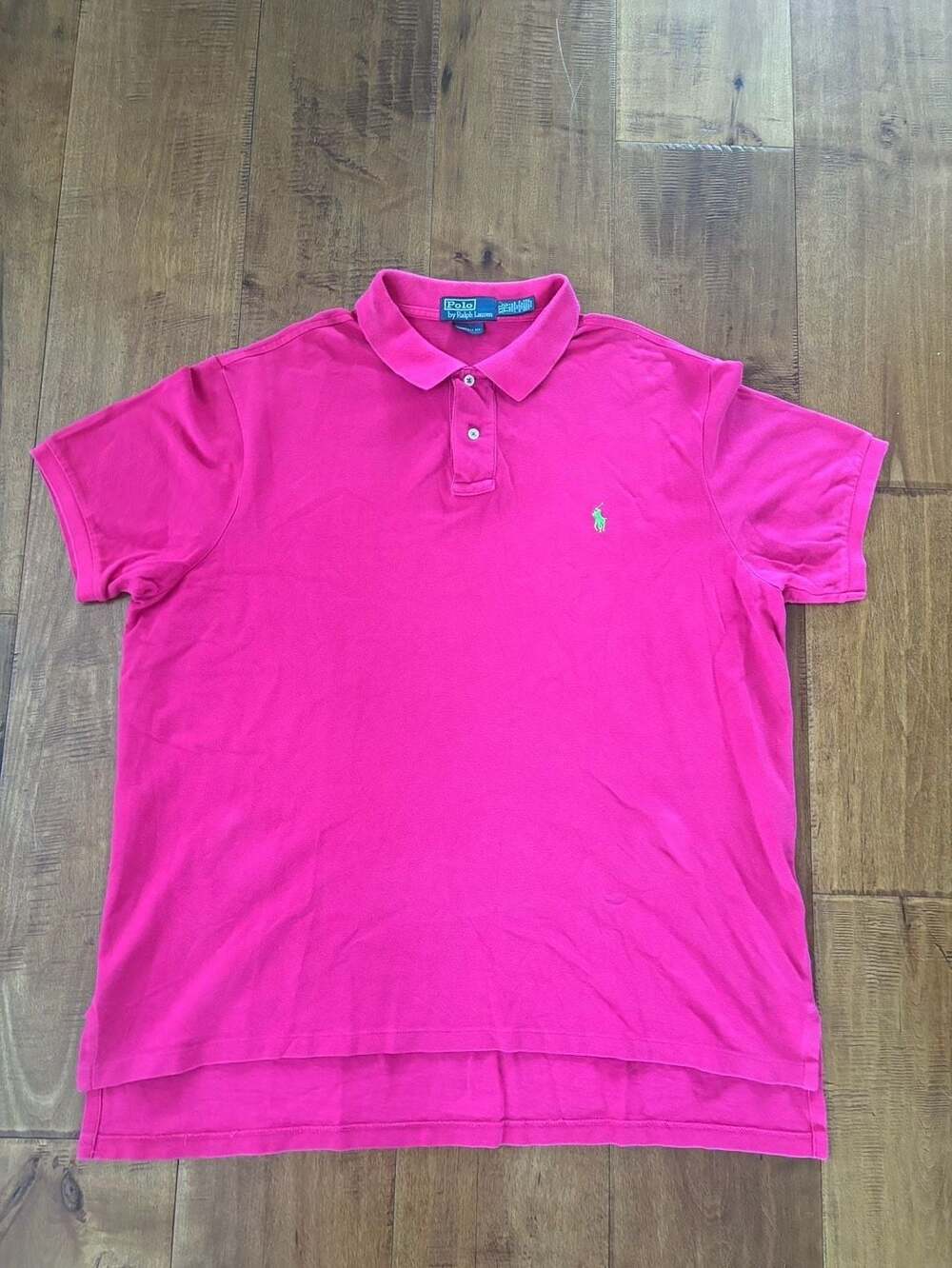 Polo Ralph Lauren Men's Hot Pink Short Sleeve Custom Fit Cotton Polo Shirt XXL